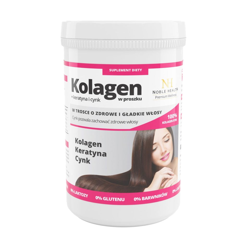 Уцінка! Комплекс для догляду за волоссям Noble Health Collagen + Keratin + Zinc Колаген + кератин + цинк, в порошку, 100 г